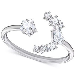 ISO- Swarovski Penelope Cruz Moonsun Silver Crystal Ring SZ 5